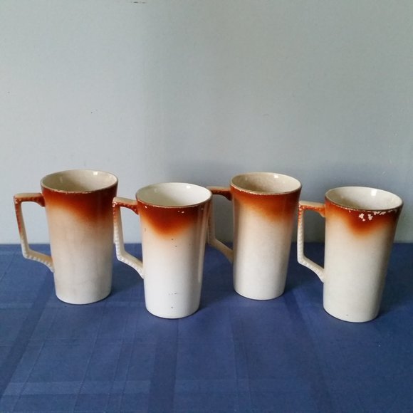 Antique Dresden China Porcelain Mugs Set of 4 Dresden China - Picture 8 of 15